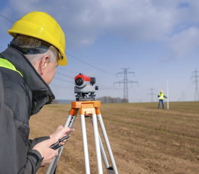 Geodesist measure land speak transmitter